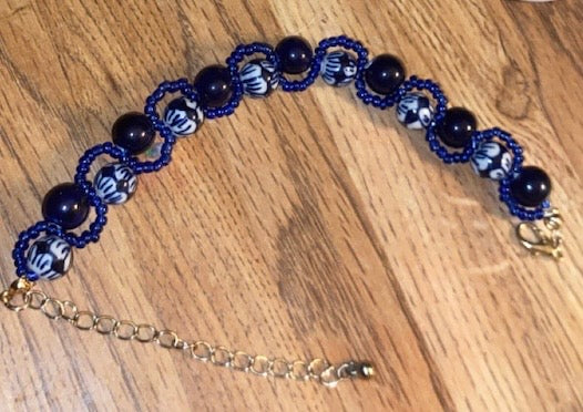 Dark Blue Bubble Wave Bracelet